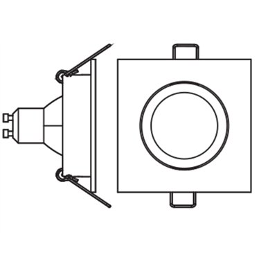 LED Spot Set Recess GU10 Adjustable Square Click 4.5W 827 Satin Nickel