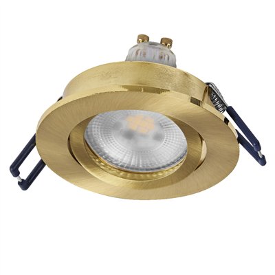 LED Spot Set Recess GU10 Dim Adjustable Click 6W 827 Satin Gold