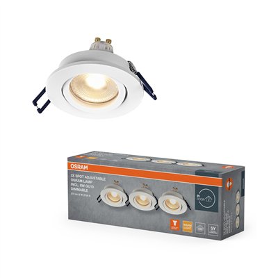 LED Spot Set Recess GU10 Dim Adjustable Click 6W 827 White