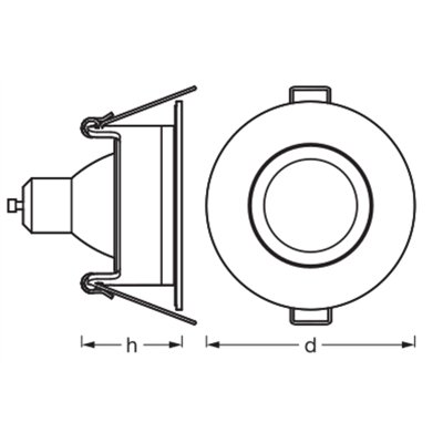 LED Spot Set Recess GU10 IP65 Press 4.5W 840 White