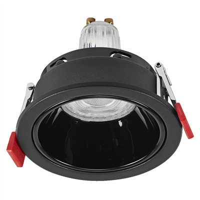 LED Spot Set Recess GU10 Metal-Plastic Press 4.5W 827 Black