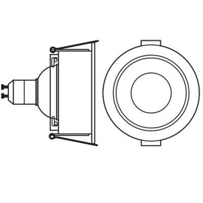 LED Spot Set Recess GU10 Metal-Plastic Press 4.5W 827 Black