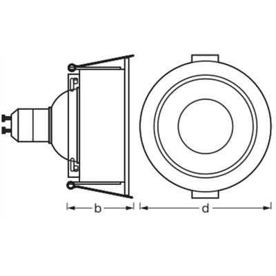 LED Spot Set Recess GU10 Metal-Plastic Press 4.5W 827 Black