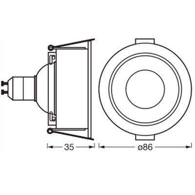 LED Spot Set Recess GU10 Metal-Plastic Press 4.5W 827 Black