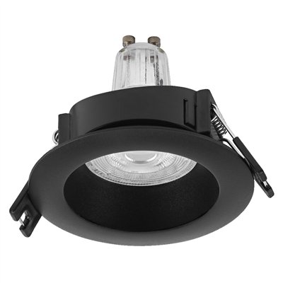 LED Spot Set Recess GU10 Plastic Press 2.6W 827 Black