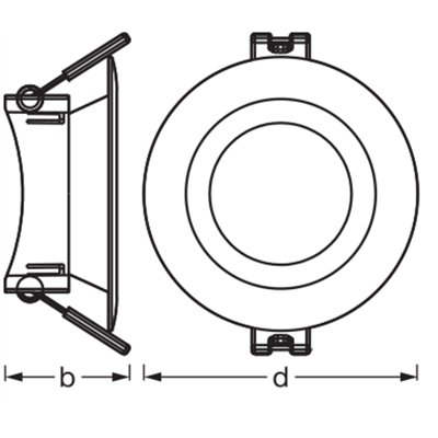 LED Spot Set Recess GU10 Plastic Press 2.6W 827 Black