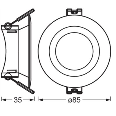 LED Spot Set Recess GU10 Plastic Press 2.6W 827 Black
