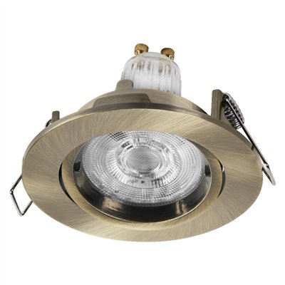 LED Spot Set Recess Twistlock GU10 Adjustable 2.6W 827 Green Brass