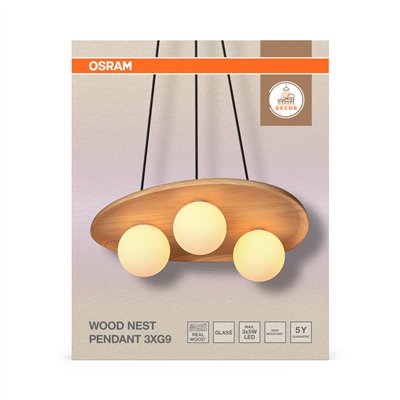 Decor Wood Nest Pendant 1xG9 Brown