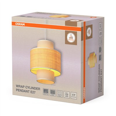 Decor Wrap Cylinder Pendant E27 Beige