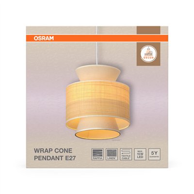 Decor Wrap Cone Pendant E27 Beige