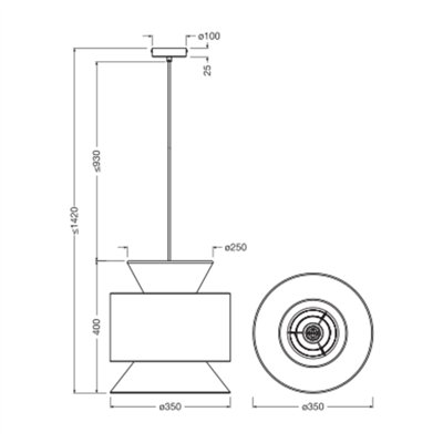 Decor Wrap Cone Pendant E27 Beige