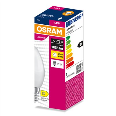LED VALUE CLASSIC B 75  7W/3000K E14