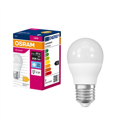 LED VALUE CLASSIC P 60  6.5W/4000K E27