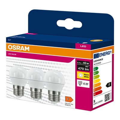 LED VALUE CLASSIC P 40  4.9W/2700K E27