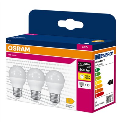 LED VALUE CLASSIC P 60  6.5W/2700K E27