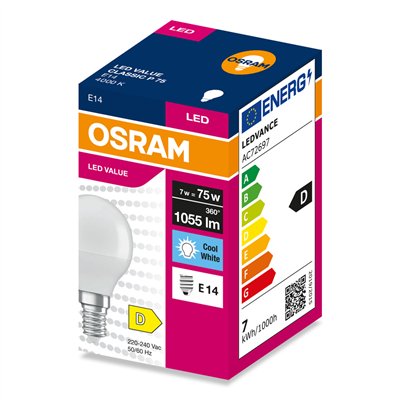 LED VALUE CLASSIC P 75  7W/4000K E14