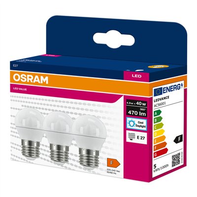 LED VALUE CLASSIC P 40  4.9W/6500K E27