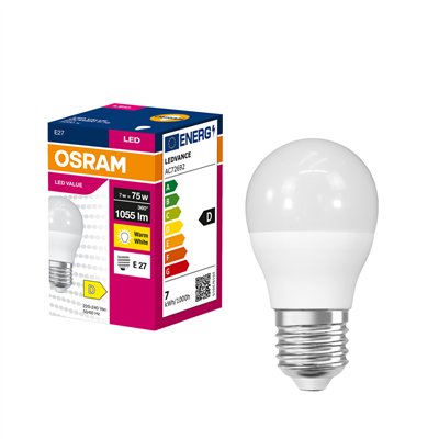 LED VALUE CLASSIC P 75  7W/3000K E27