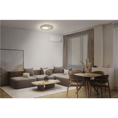 Orbis Spiral Click DIM Round Central Light 400mm 26W Click Dim 830 Grey