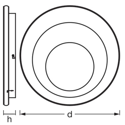 Orbis Spiral Click DIM Round Central Light 400mm 26W Click Dim 830 Grey