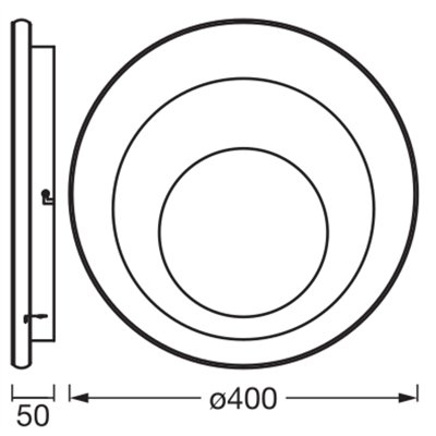 Orbis Spiral Click DIM Round Central Light 400mm 26W Click Dim 830 Grey