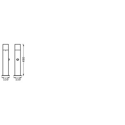 Endura Classic Figo Square 49cm Sensor E27 Dark Gray