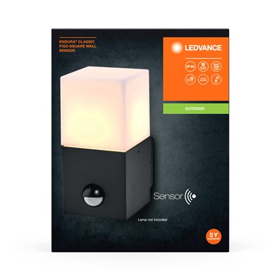 Endura Classic Figo Square Wall Sensor E27 Dark Gray