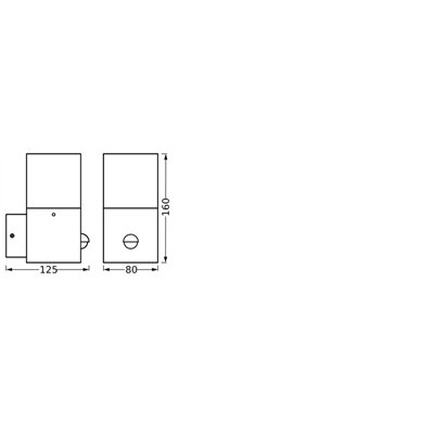 Endura Classic Figo Square Wall Sensor E27 Dark Gray