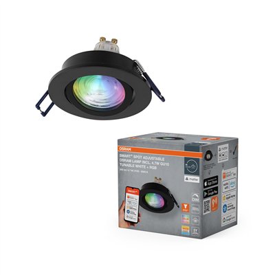 SMART+ MATTER LED Spot Recess GU10 Adjustable 4.7W RGBW Black