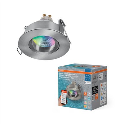 SMART+ MATTER LED Spot Recess GU10 IP65 Adjustable 4.7W RGBW Satin Nickel