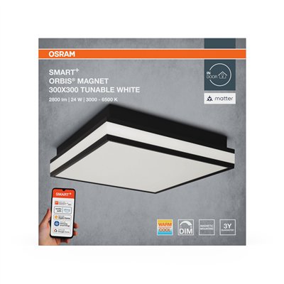 SMART+ MATTER Magnet Black 300x300mm Tunable White