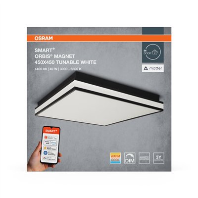 SMART+ MATTER Magnet Black 450x450mm Tunable White