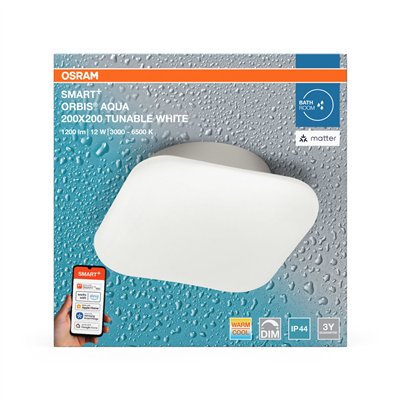 SMART+ MATTER Orbis Wall Aqua IP44 200x200mm Tunable White