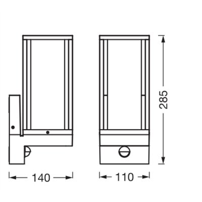 ENDURA CLASSIC FRAME Wall Sensor E27 IP54 Dark Grey