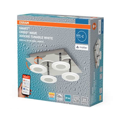 SMART+ MATTER Orbis Wall Wave IP44 300x300mm Tunable White