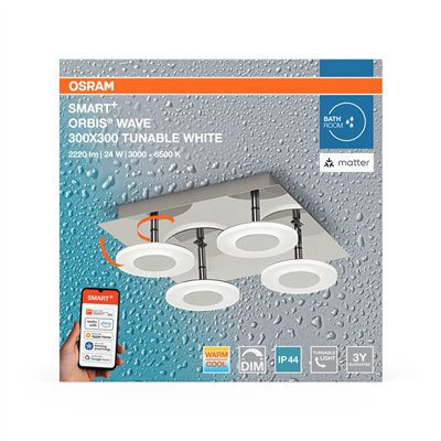 SMART+ MATTER Orbis Wall Wave IP44 300x300mm Tunable White