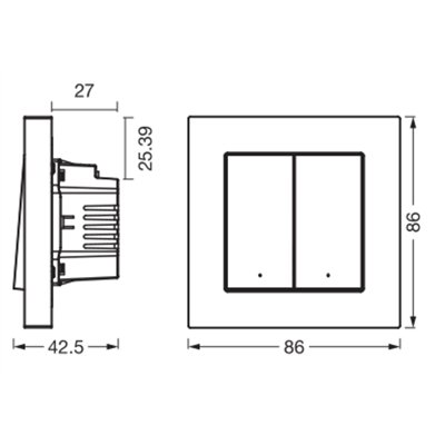 SMART+ MATTER Wall Switch 2 Channel