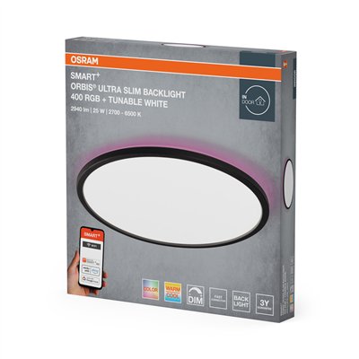 Smart+ Orbis Ceiling Black 400mm RGB + TW