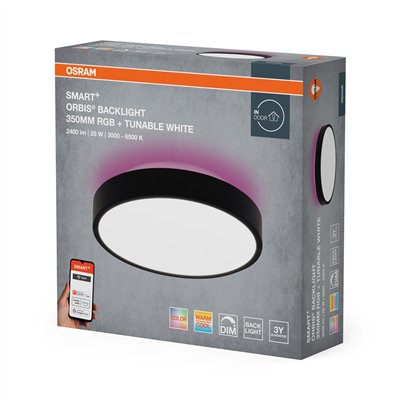 Smart+ Orbis Ceiling Black 350mm TW