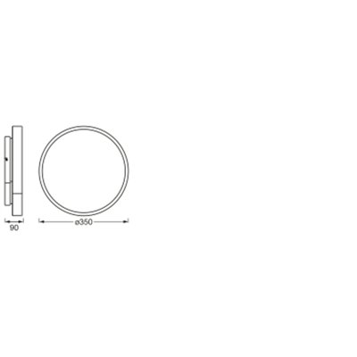 Smart+ Orbis Ceiling Black 350mm TW