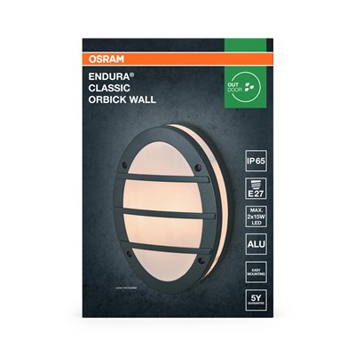 Endura Classic IP65 E27 Orbick Wall Dark Gray