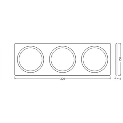 SPOT FRAME D68 100X300 3X D68 BK
