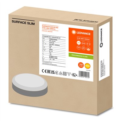 SURFACE SLIM IK10 RD 200 19W 830 WT IP65