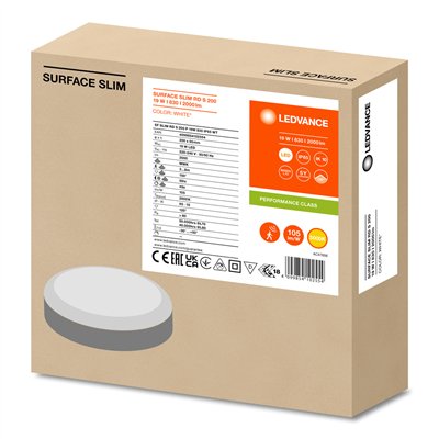 SURFACE SLIM IK10 RD 200 SENSOR 19W 830 WT IP65