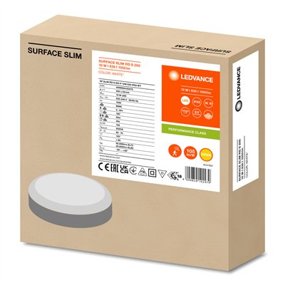 SURFACE SLIM IK10 RD 200 SENSOR 10W 830 WT IP65