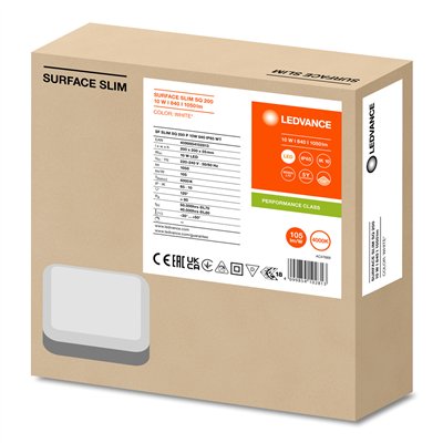 SURFACE SLIM IK10 SQ 200 10W 840 WT IP65