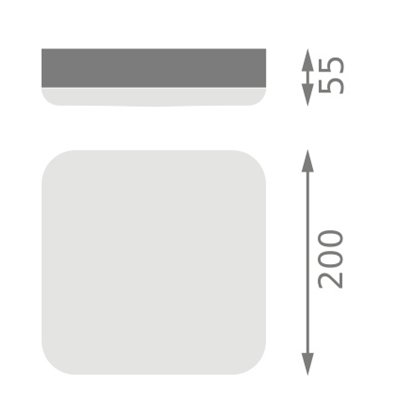 SURFACE SLIM IK10 SQ 200 SENSOR 19W 840 WT IP65
