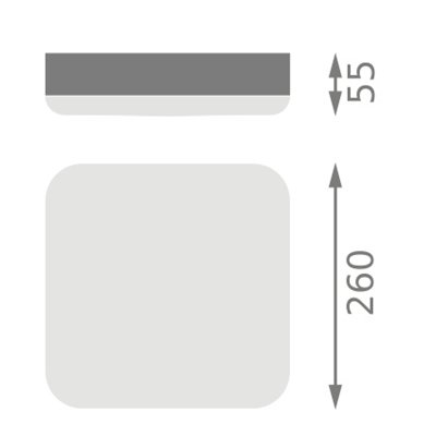 SURFACE SLIM IK10 SQ 260 26W 840 WT IP65