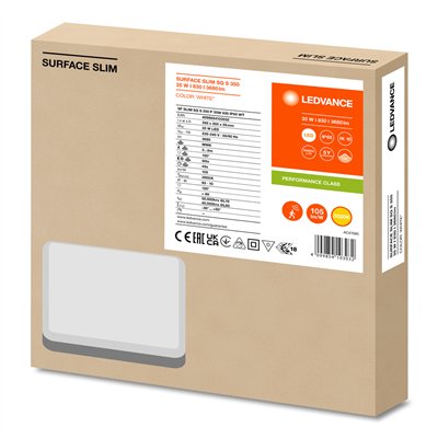 SURFACE SLIM IK10 SQ 350 SENSOR 35W 830 WT IP65